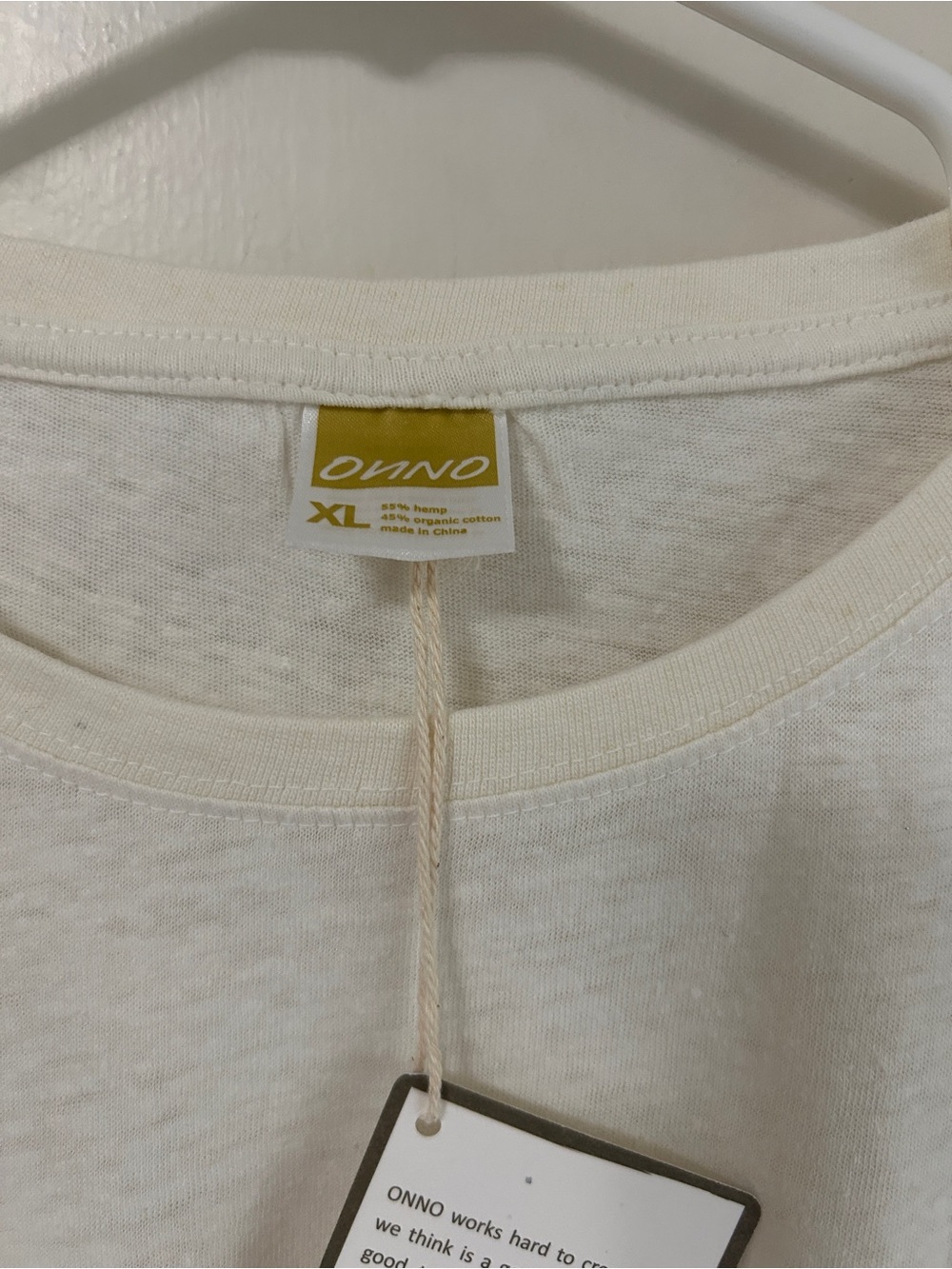 NWT!! Men’s ONNO Short Sleeve T-Shirt - Cream - Picture 3 of 3